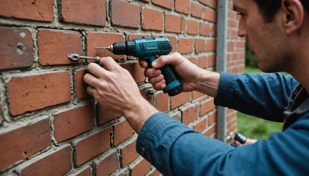fixer un grillage contre un mur