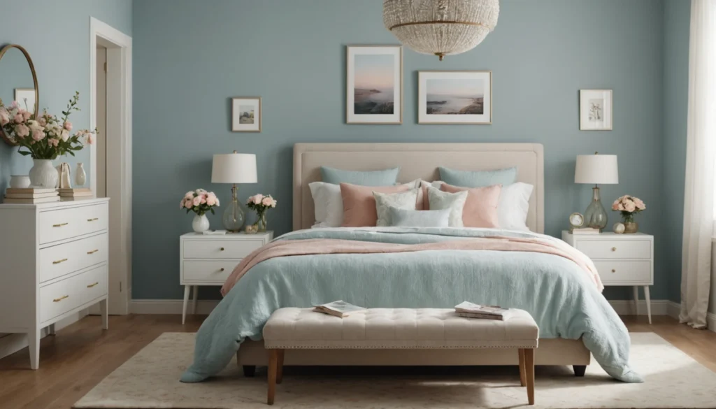 couleur de mur pour chambre avec meubles blancs