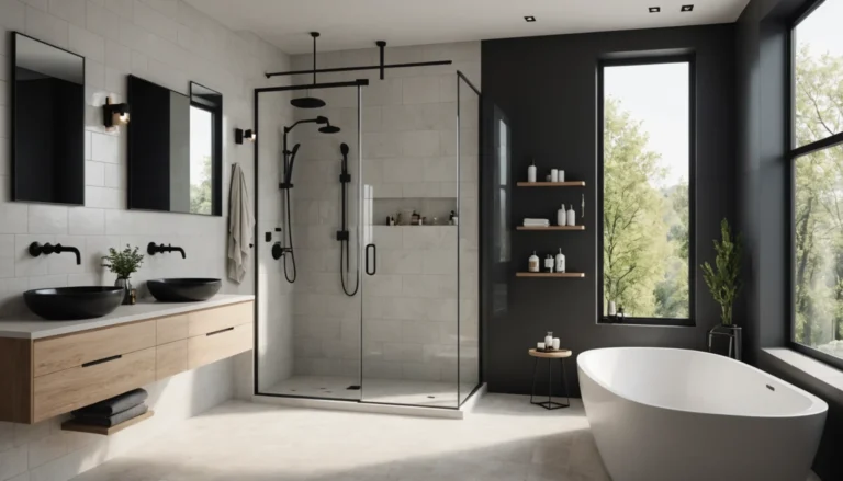 salle de bain avec robinetterie noire