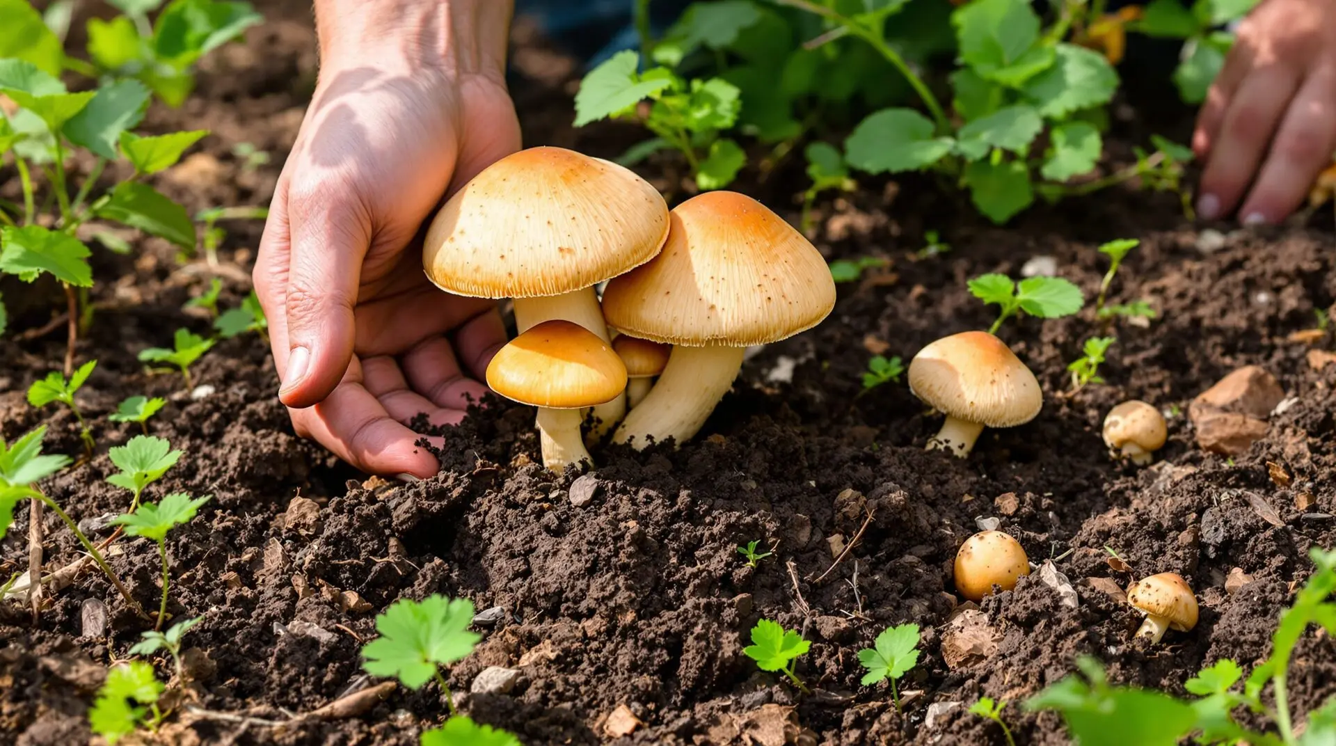 champignon dans terreau