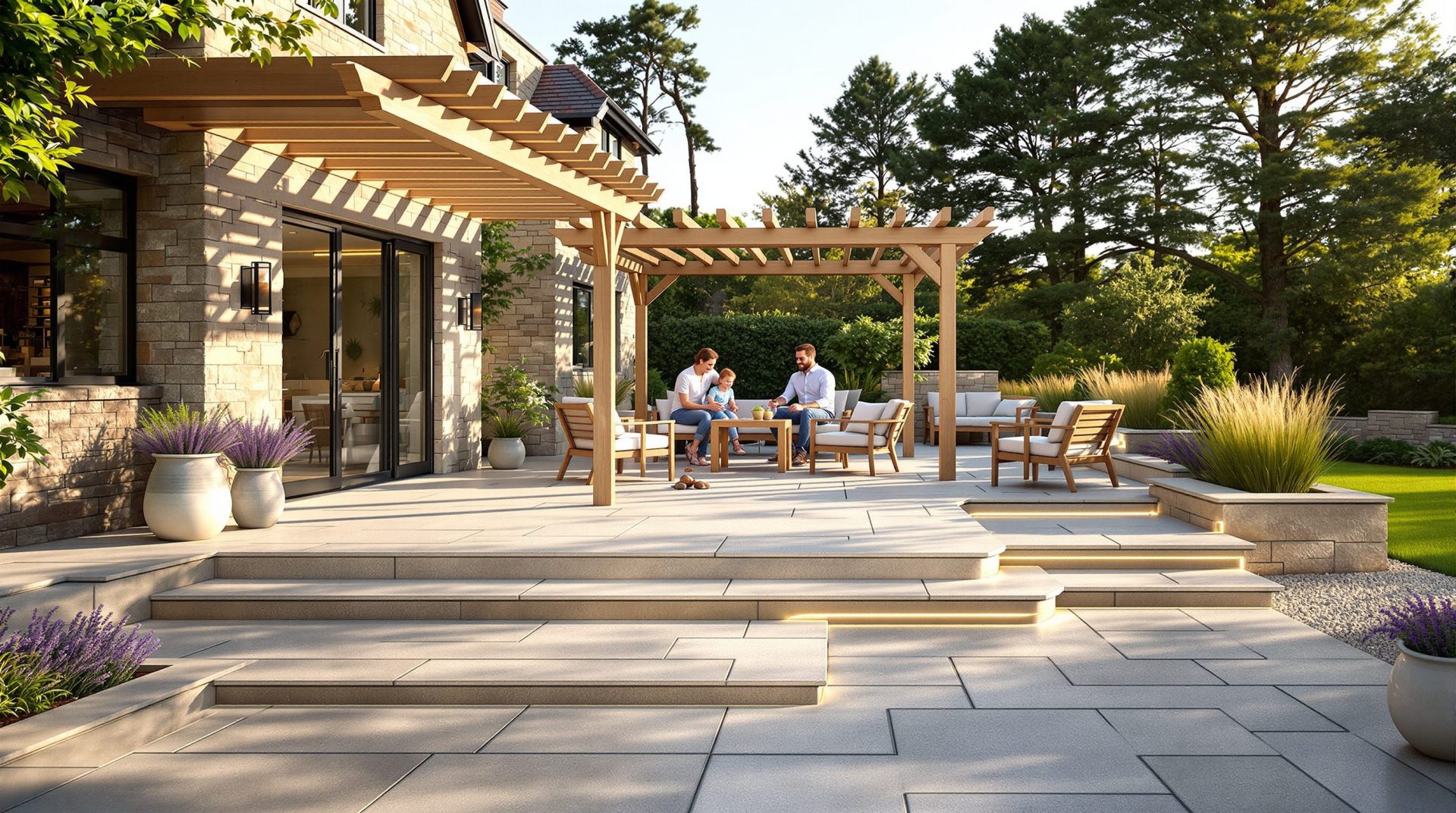 idee terrasse maison en pierre