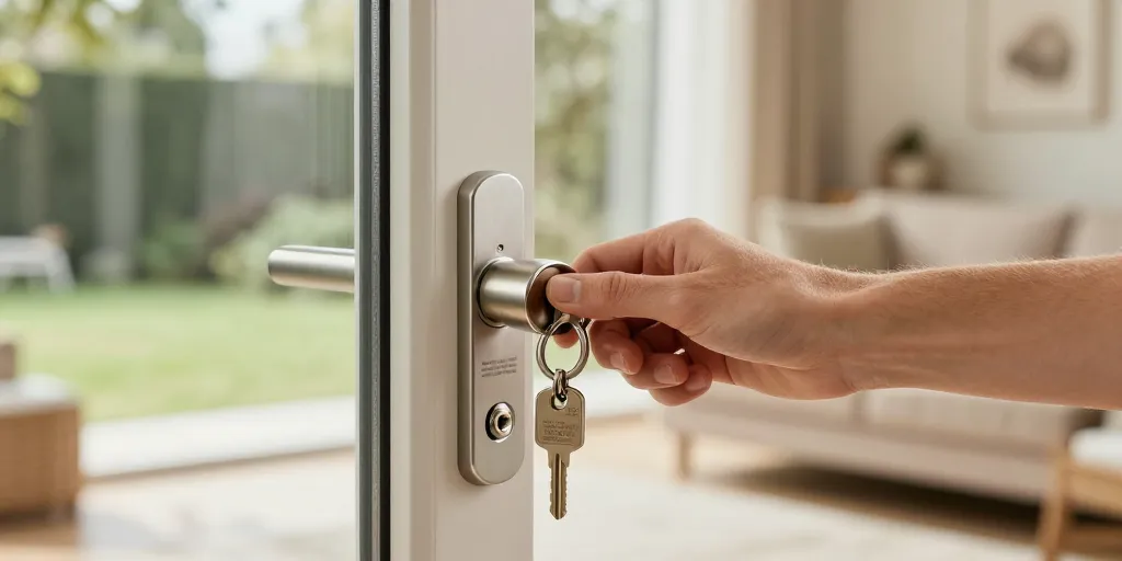 poignée baie vitrée avec serrure